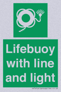 Lifebuoy with line and light